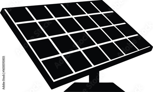 solar panel silhouette vector illustration
