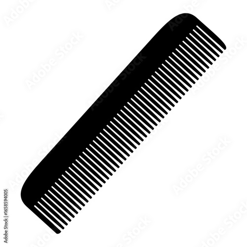 Black comb illustration isolated on white background suitable for hair salon logos and beauty industry designs
