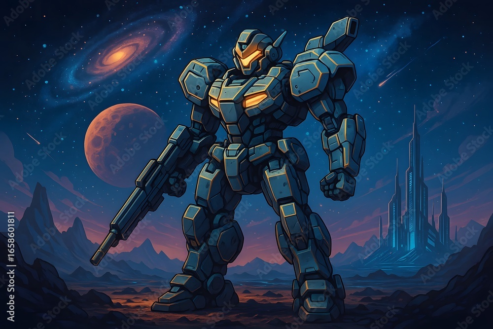 Fototapeta premium Futuristic Female Cyborg