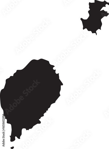 Sao Tome & Principe map vector silhouette