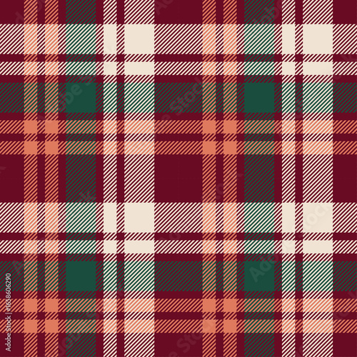 Green and brown tartan plaid seamless pattern for textile, fabric print, wallpaper, clothing, wrapping paper, garments and fashion. Sottish Check vector background.