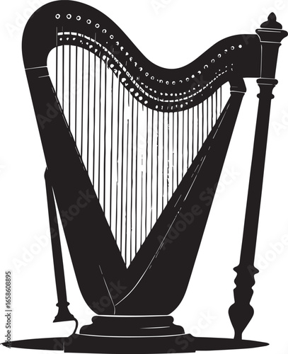  Vintage Lyre String Instrument Vector Illustration
