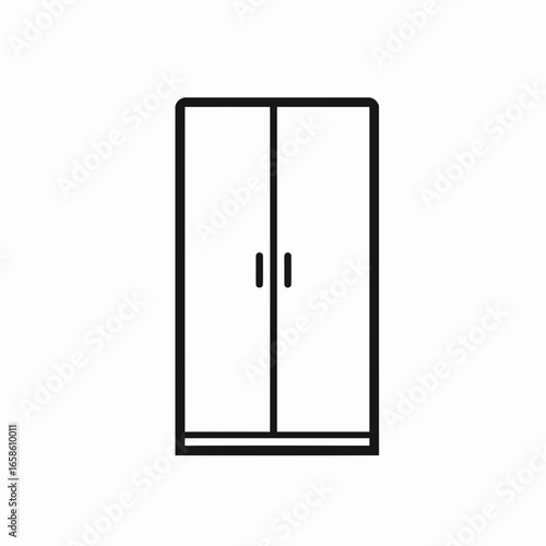 A modern white fridge with an open door isolated on a white background, featuring a blank freezer and home appliance icons