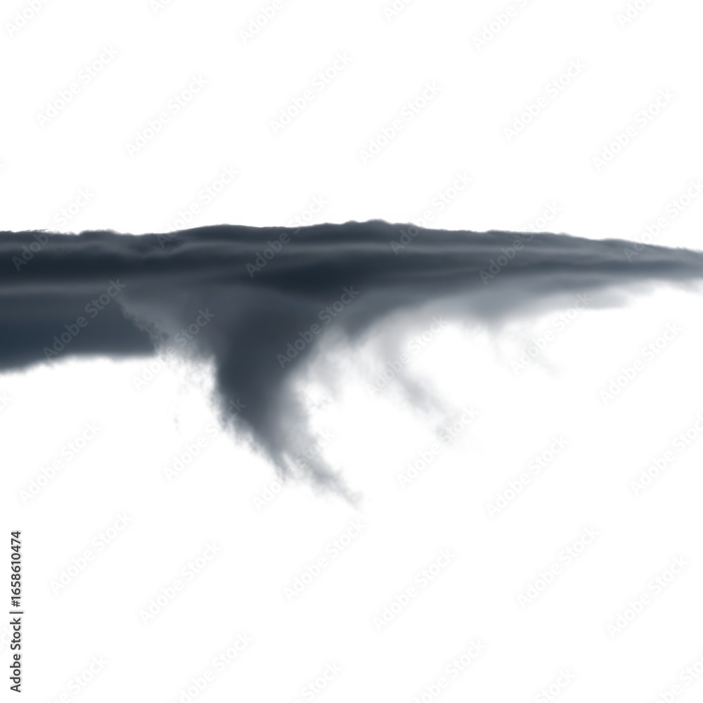 Fototapeta premium Dark storm cloud isolated on transparent background, a weather phenomenon