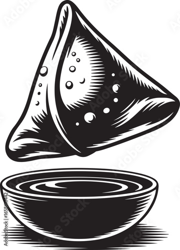 From street stall to digital design – Samosa silhouette captured in smooth Samosa vector – Samosa illustration