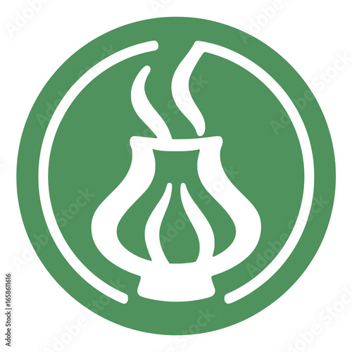 Flat Line Icon – Odor Absorption Symbol with Aroma Jar