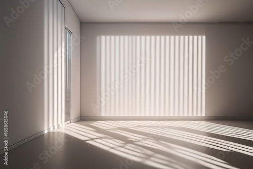 Bright and empty interior with white walls, window, and a light wooden floor.