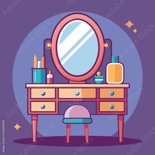 retro dressing table set in retro style