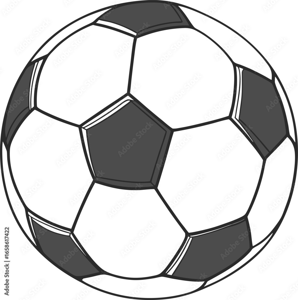Fototapeta premium Soccer Ball Vector Illustration Classic Black and White Football Icon for Sports Game, Competition, Athletic Logo and Design