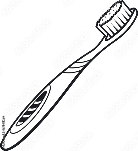 Toothbrush Icon Vector Illustration Dental Hygiene Symbol for Oral Care, Teeth Cleaning, Dentist Tools, Health Design