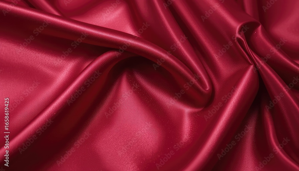 Obraz premium Shiny satin fabric, deep red