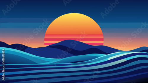 sunset in the mountains
