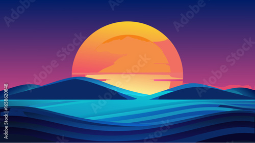 sunset over the ocean