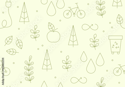 Seamless pattern with Ecology icons