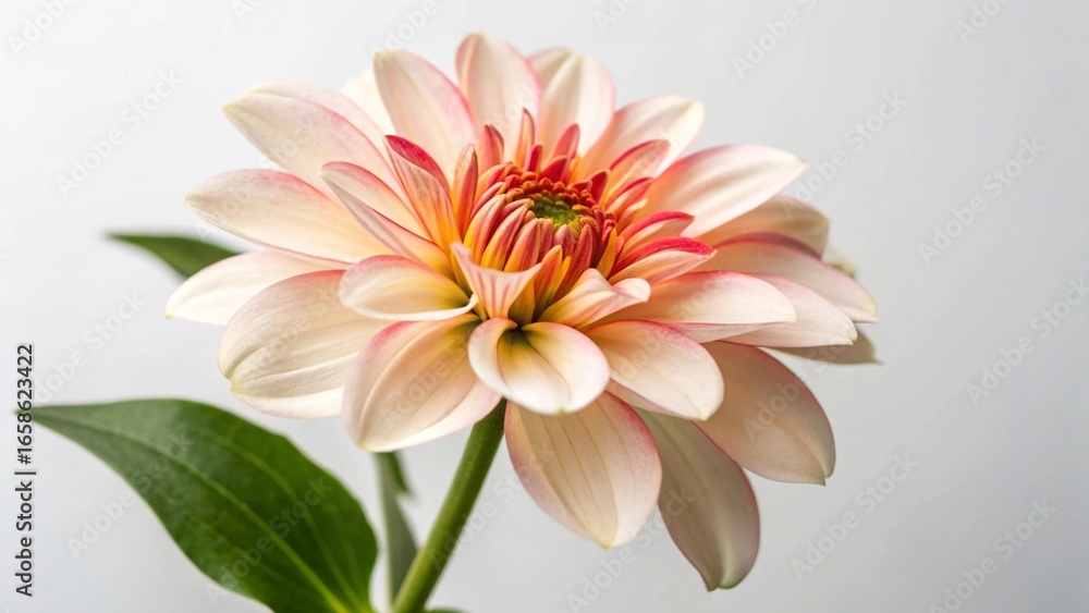 Obraz premium Elegant Botanical Floral Display Brightly Colored Chrysanthemum Blossom Isolated Flower on Simple Background