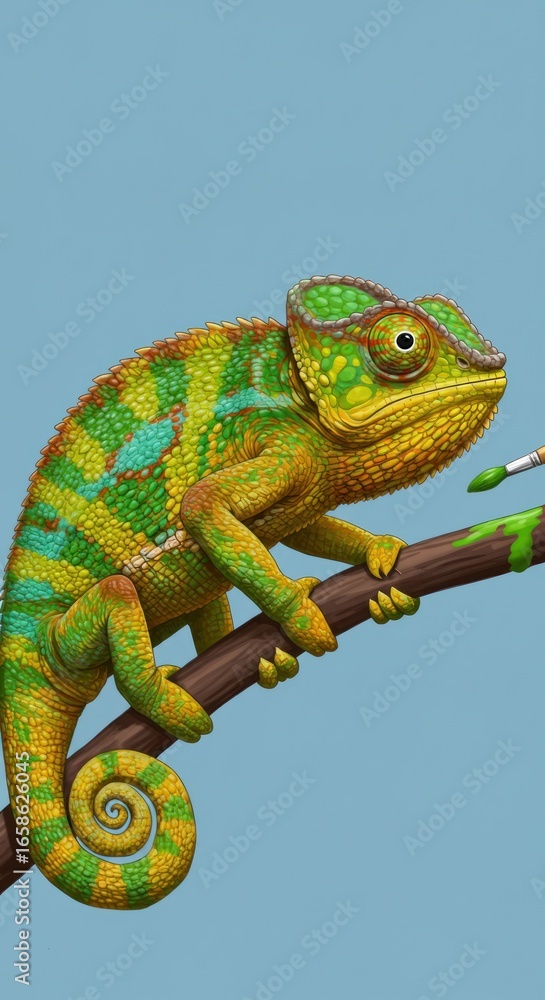 Obraz premium Chameleon painting