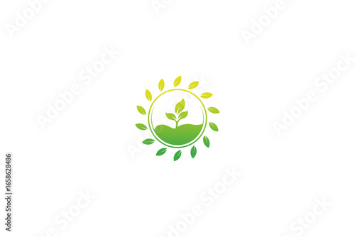 Leaf logos gradient style Free JPG fiel