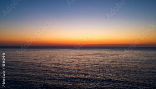 Serene Ocean Sunset Tranquility Peaceful Seascape Horizon.