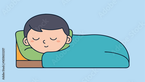 Child sleeps peacefully in cozy bedding
