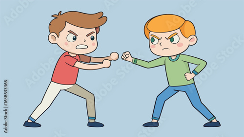 Cartoon kids in argument