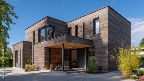 Wallpaper Mural a modern house with a wooden exterior Torontodigital.ca