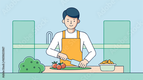 Fresh cooking in a modern kitchen