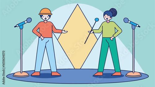 Engaging performance by two animated characters