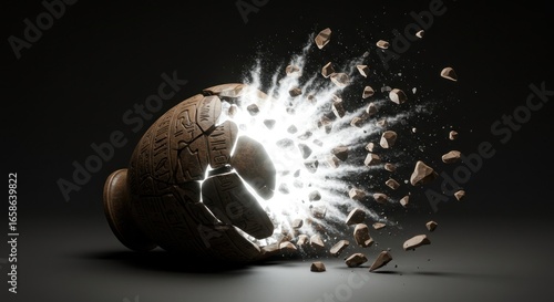 Ancient vase explodes