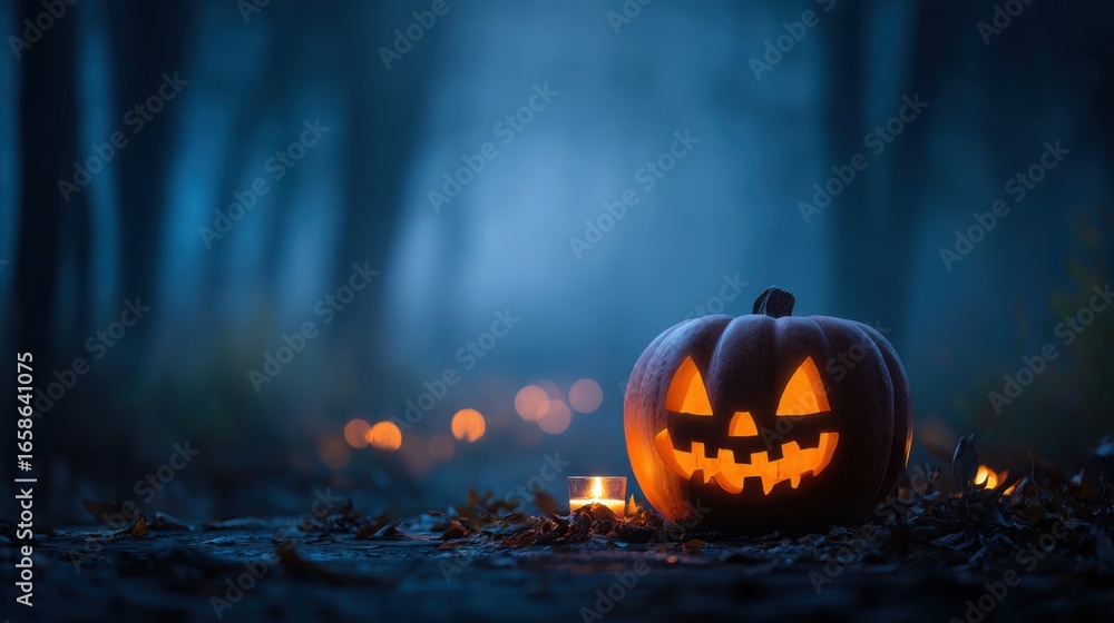 a lit up pumpkin sitting on the ground a lit up pumpkin sitting on the ground