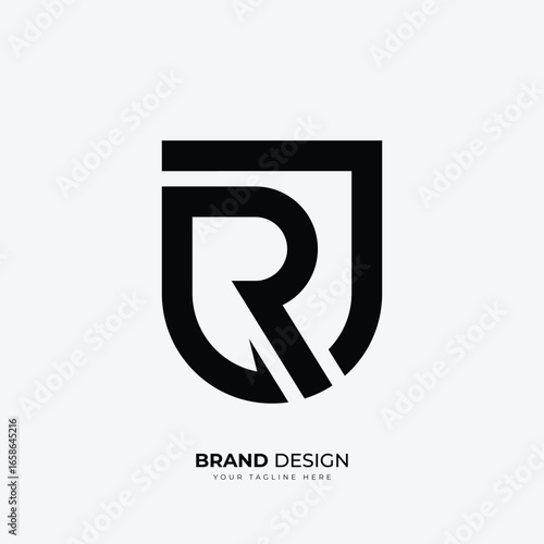 Letter Rj or Jr minimal simple monogram unique logo
