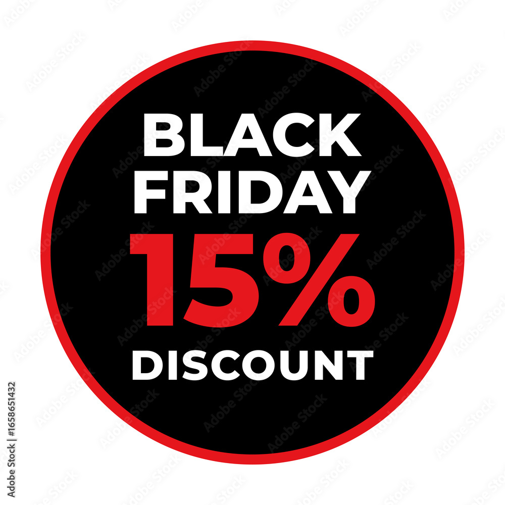 Fototapeta premium Black Friday 15% Discount Circular Banner