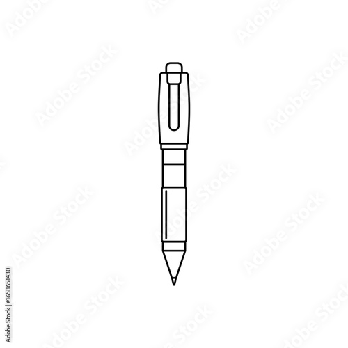 Pen Line Icon – Writing Instrument and Office Tool