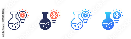 Scientific icon sheet multi style collection