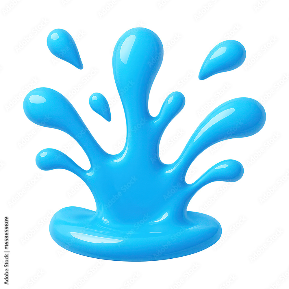 Obraz premium PNG Vibrant blue splash illustration.
