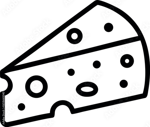 cheese line art vector icon for food apps and websites 