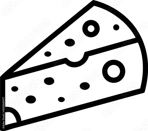 cheese line art vector icon for food apps and websites 