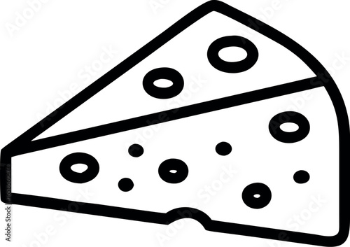 cheese line art vector icon for food apps and websites 