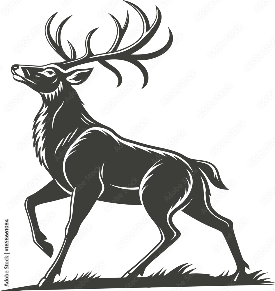 Fototapeta premium A cute brown cartoon deer vector illustration 