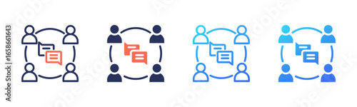 Team Discussion icon sheet multi style collection