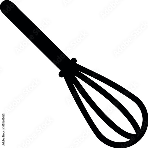 Whisk icon line symbol. Black vector whisk icon vector