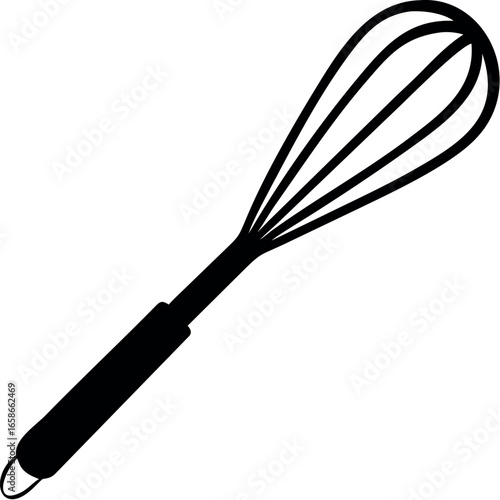 Whisk icon line symbol. Black vector whisk icon vector