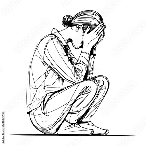 This sketch is suitable for blogs and websites about depression, anxiety, or mental health.