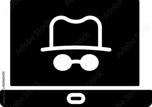 Spyware Glyph icon, spyware icon – cybersecurity threat symbol