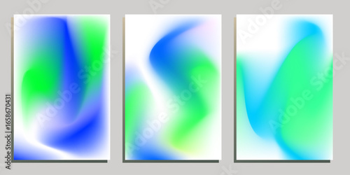Set of card templates with abstract gradient background