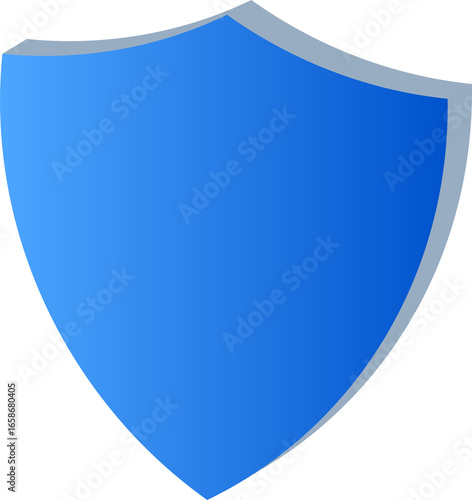 Free Download Gradient blue 3D shield symbol isolated on transparent background - GFXLoad