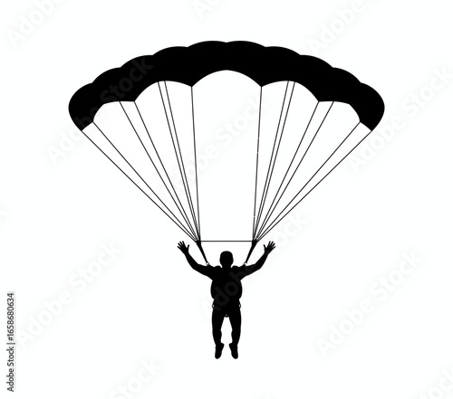 silhouette of a parachute
