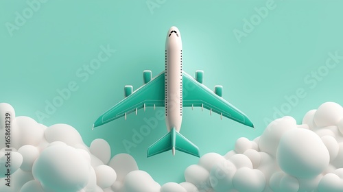 Airplane flying through clo...
