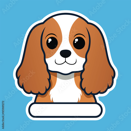 Cute cartoon Cavalier King Charles Spaniel