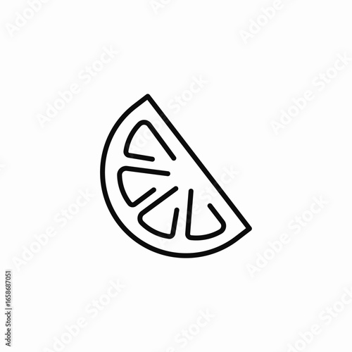 citrus fruit segment icon sign vector