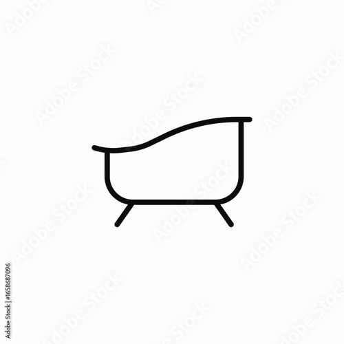 clawfoot soaking tub icon sign vector